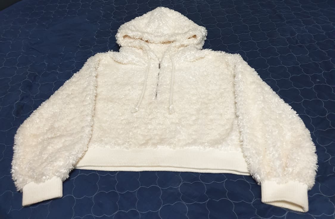 턴 더 페이지 서울 크롭 퍼 후드 집업자켓 크림 (M) 상품이미지1