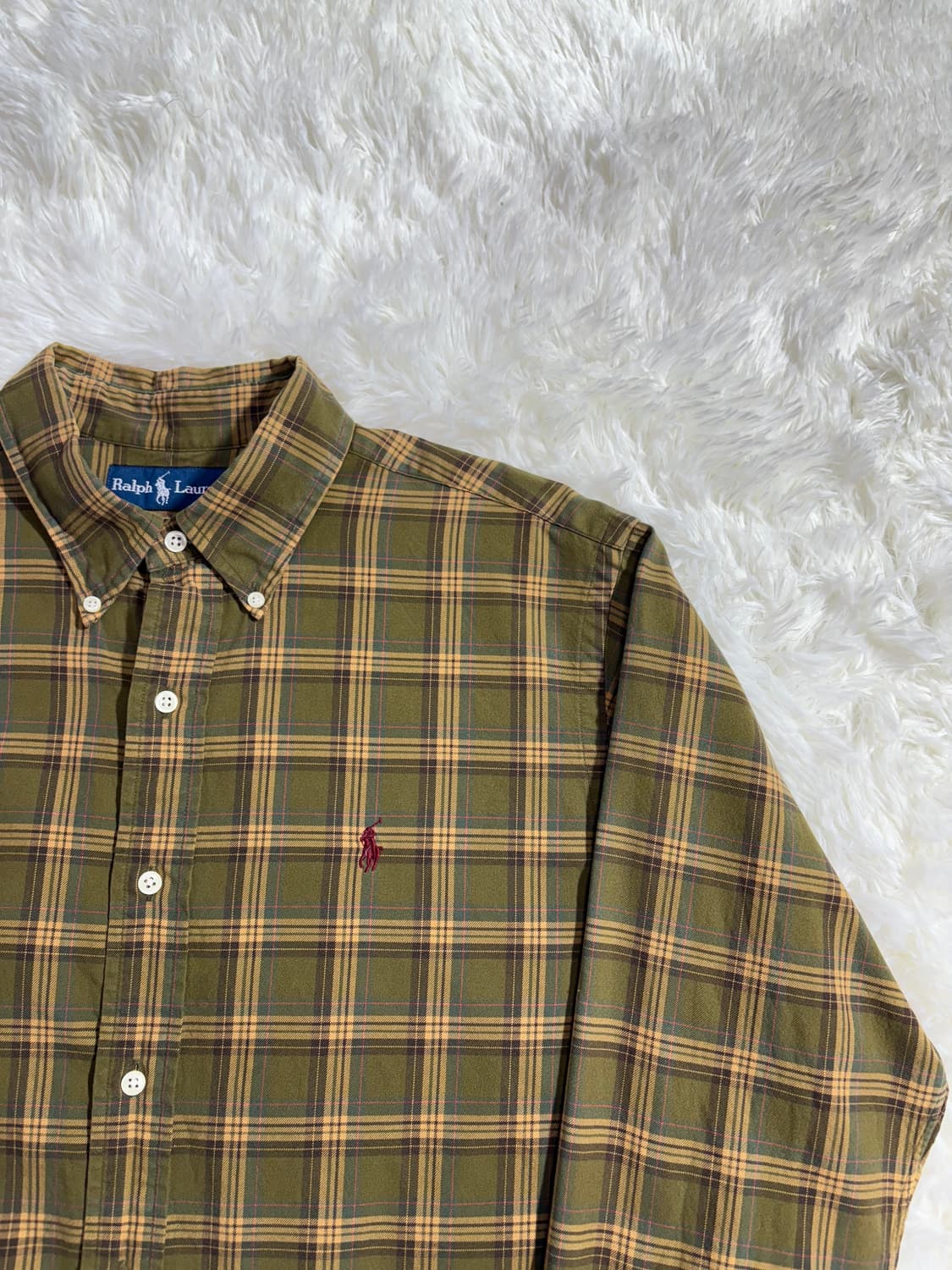 폴로 랄프로렌 버건디 포니 체크셔츠  상품이미지5