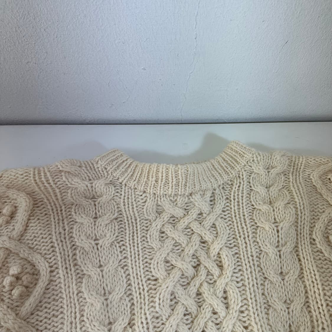 우먼OS 빈티지 루즈오버핏 아이보리 헤비울니트 상품이미지3