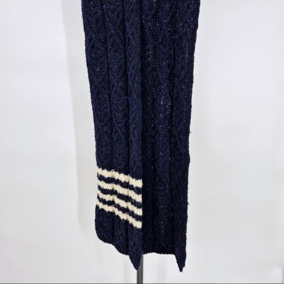 [감정완료] 톰브라운 사선완장 후디 머플러 목도리 네이비 상품이미지4