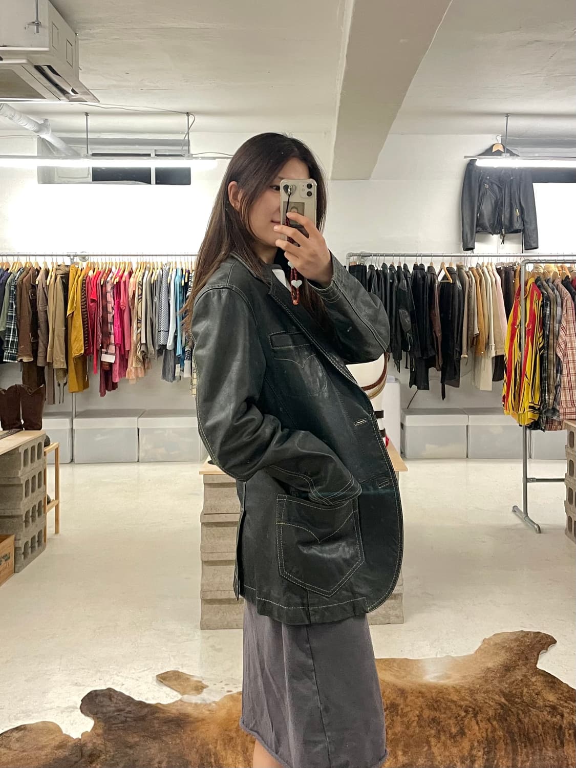 VTG western leather blazer 상품이미지2
