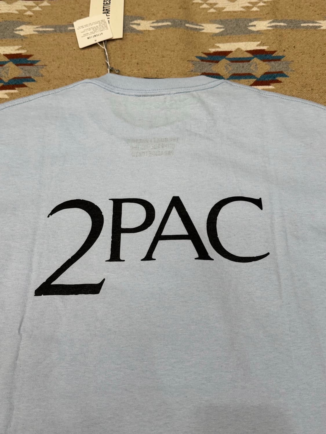 [L] 와코마리아 x 투팍 반팔 티셔츠 라이트 블루  상품이미지5