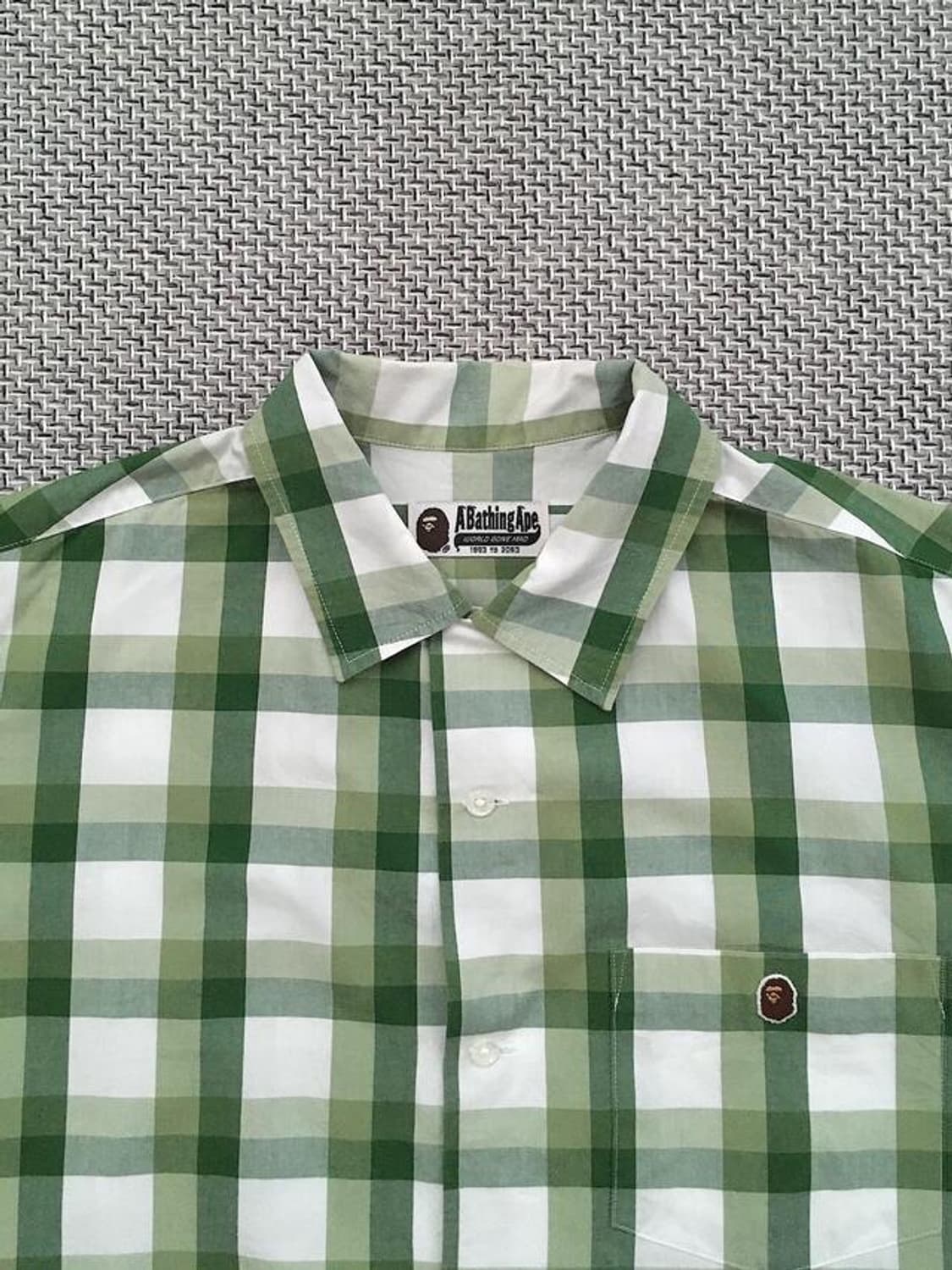 Green&khaki check plaid open collar SH 상품이미지1
