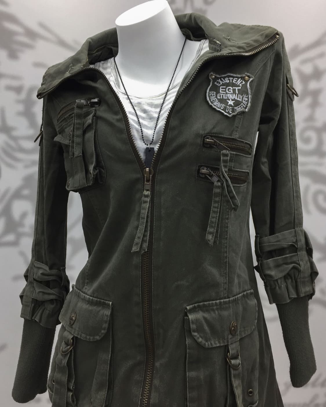 Y2K back lettering patch utility jacket 상품이미지5