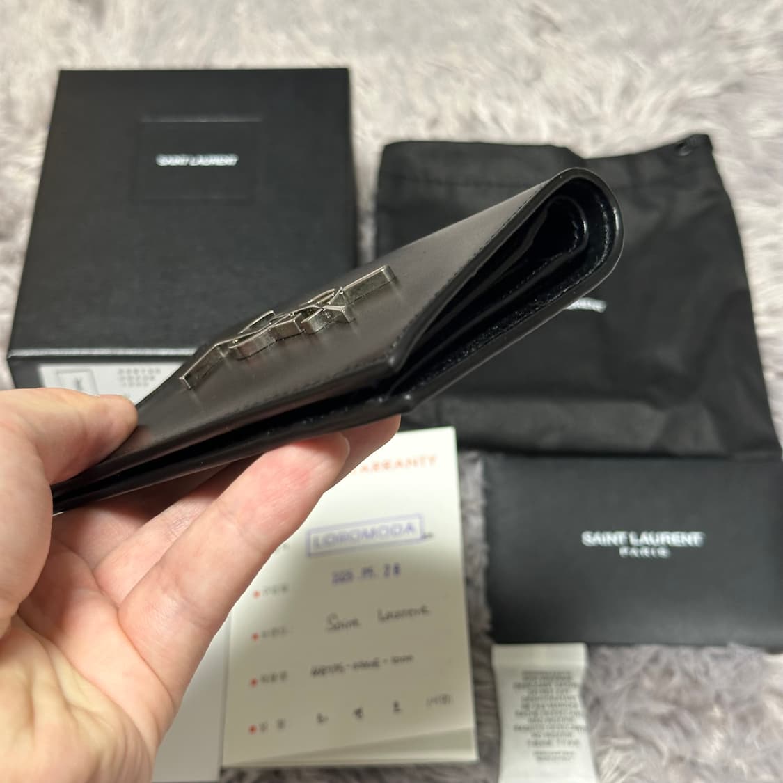 [풀구성] 입생로랑 모노그램 반지갑 블랙 상품이미지6