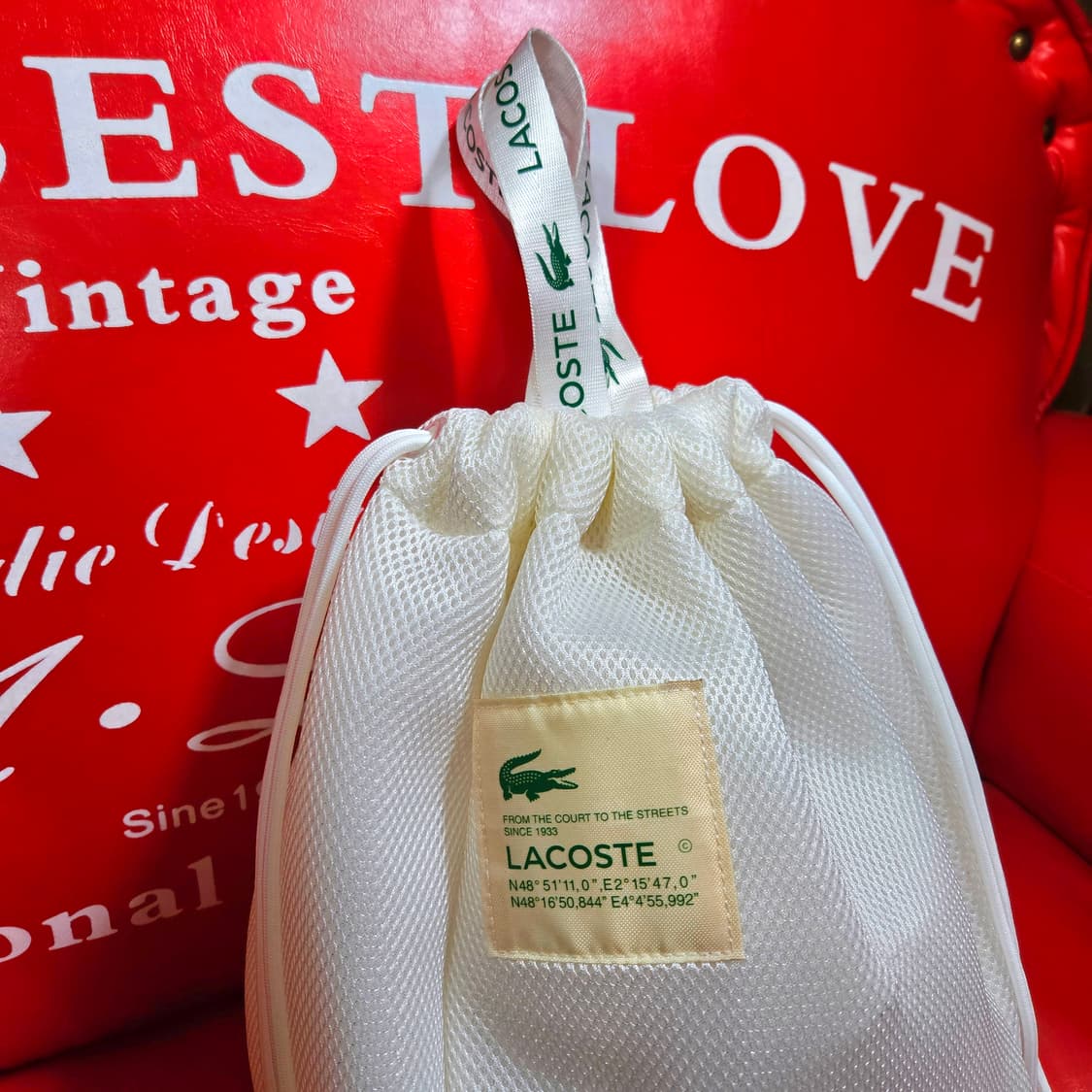 라코스테(Lacoste) 시그니처 빅로고 메쉬드 토트백 + 백팩 상품이미지3