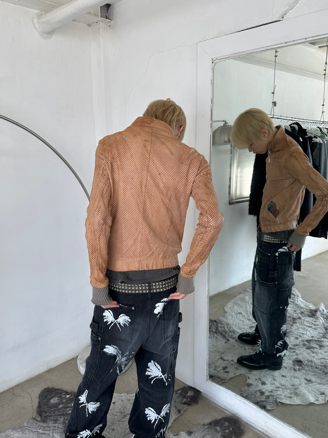 조르지오 브라토 워시드 펀칭 램 레더 자켓 상품이미지6