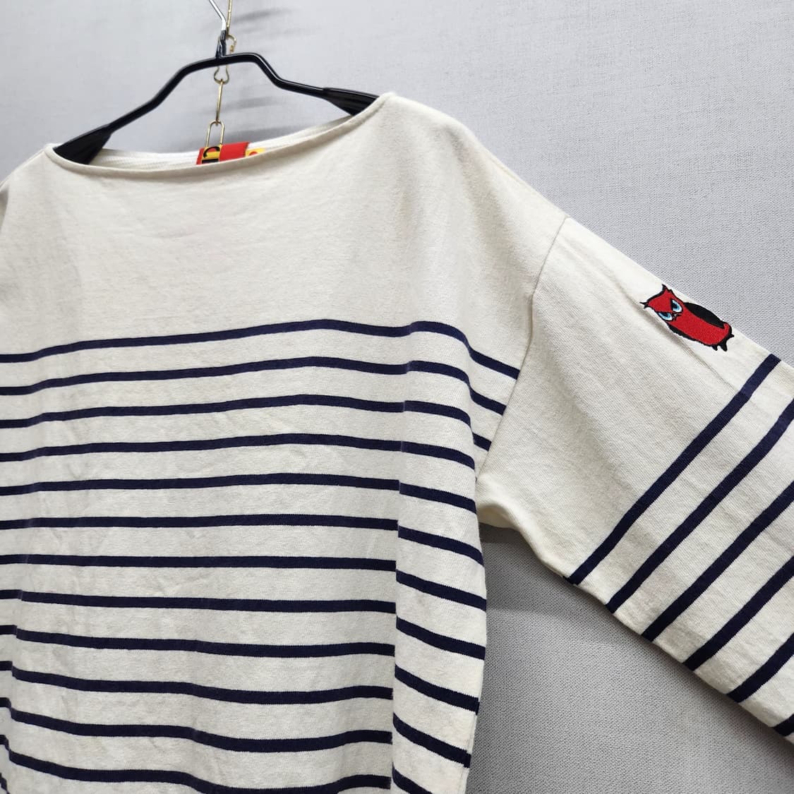 럭키슈에뜨 부엉이로고 와펜 스트라이프 긴팔 F(L) 상품이미지4