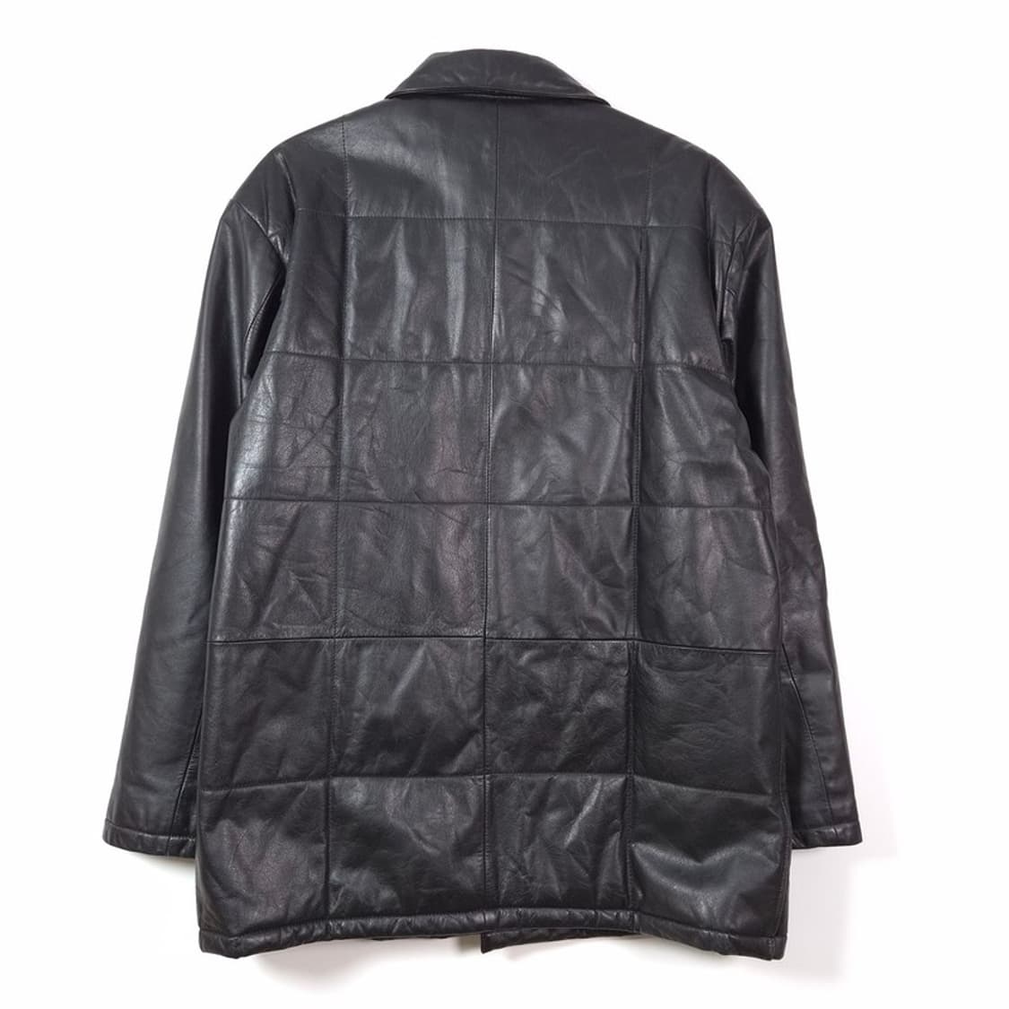 Leather Silk 빈티지 카우하이드 레더 하프 코트 L 상품이미지4