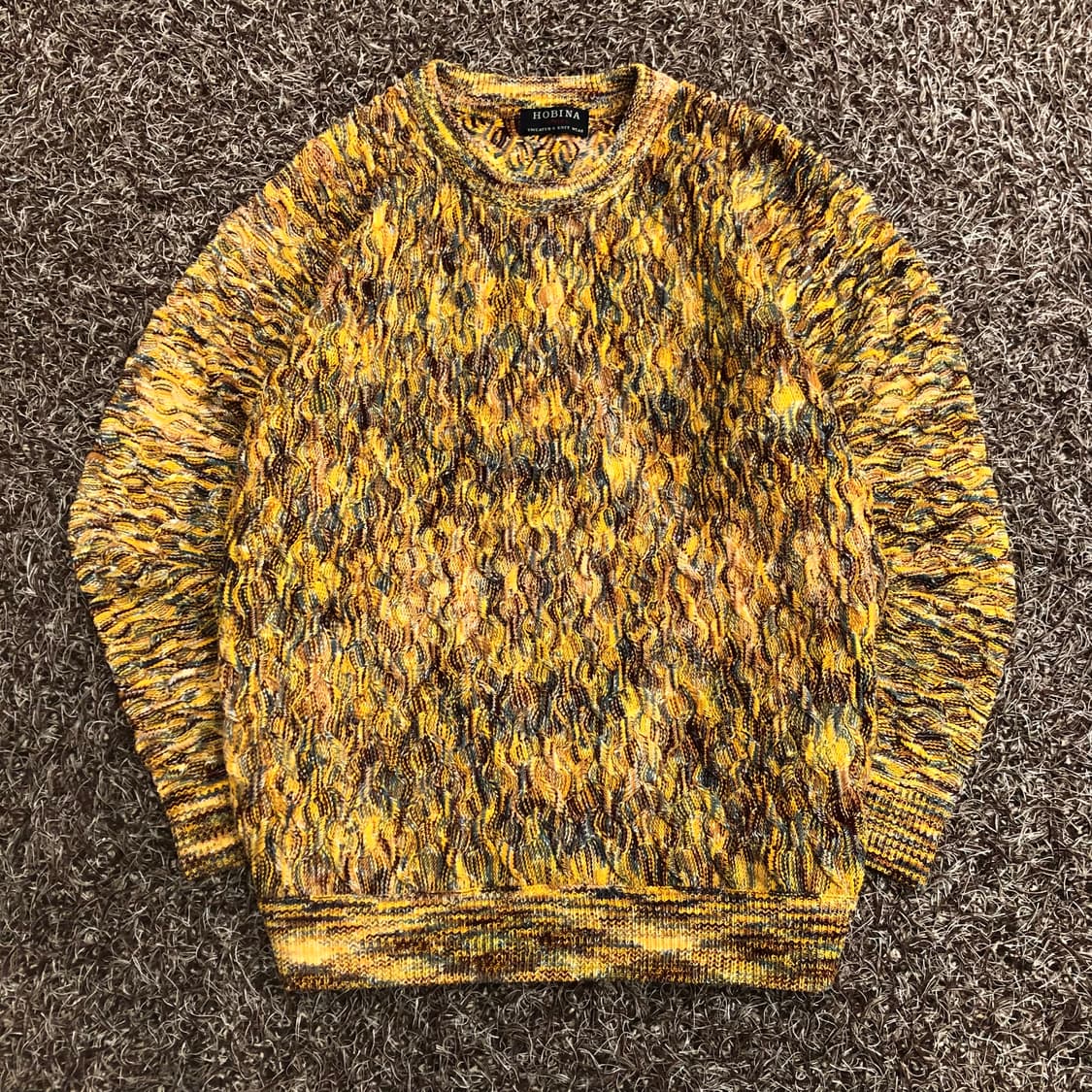 Hobina 멀티컬러 패턴 케이블 니트 상품이미지1