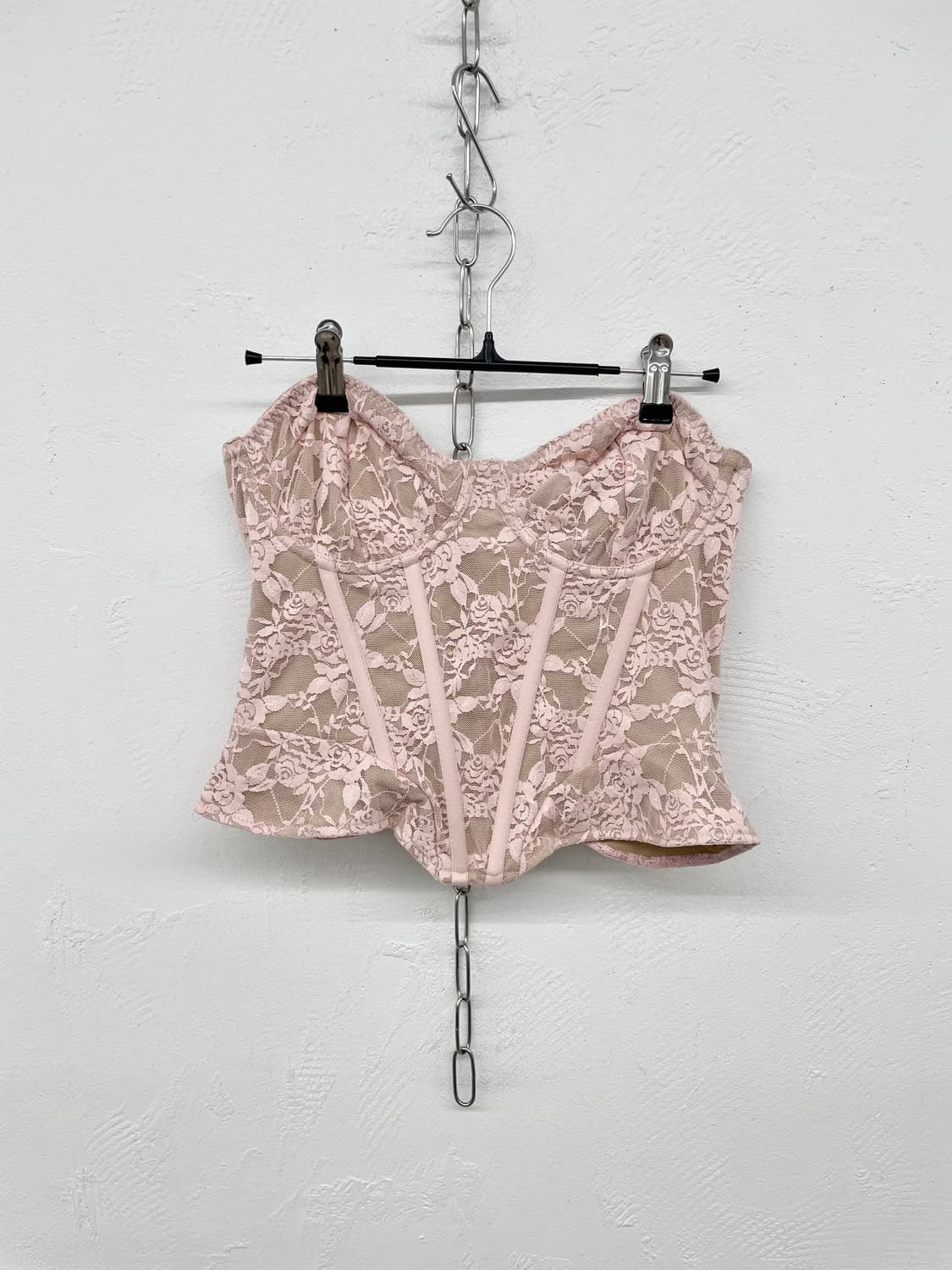 핑크 로즈 레이스 코르셋 상품이미지4