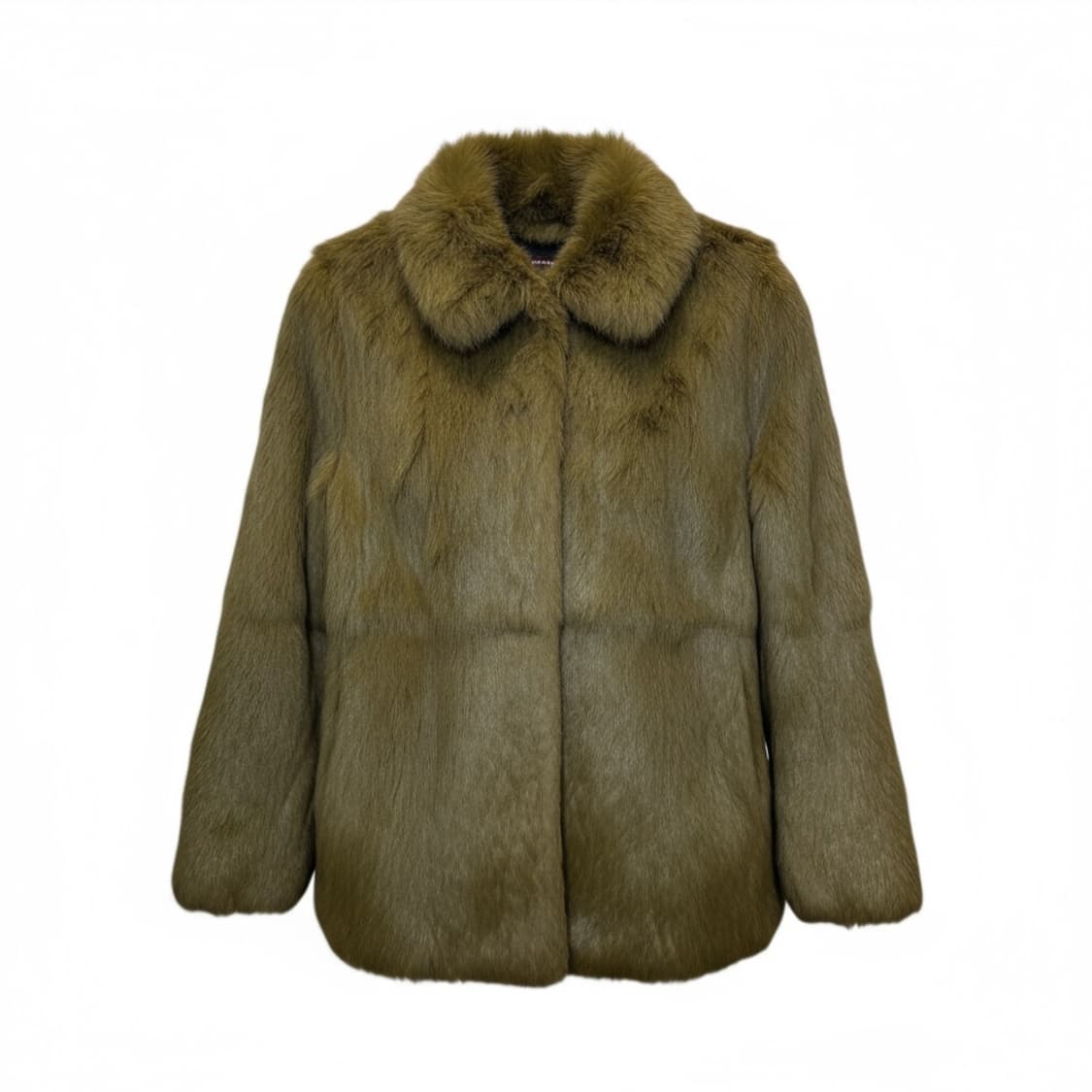 삼미모피 미디 퍼 자켓 라운드카라 히든후크 디테일 카키 상품이미지1