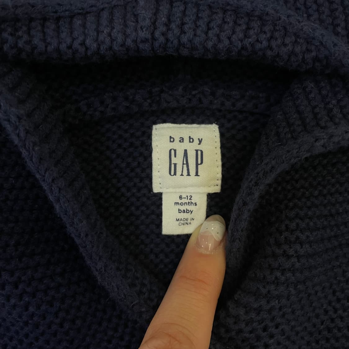 키즈 베이비 갭 네이비 짜임 베어후드 니트가디건 상품이미지4