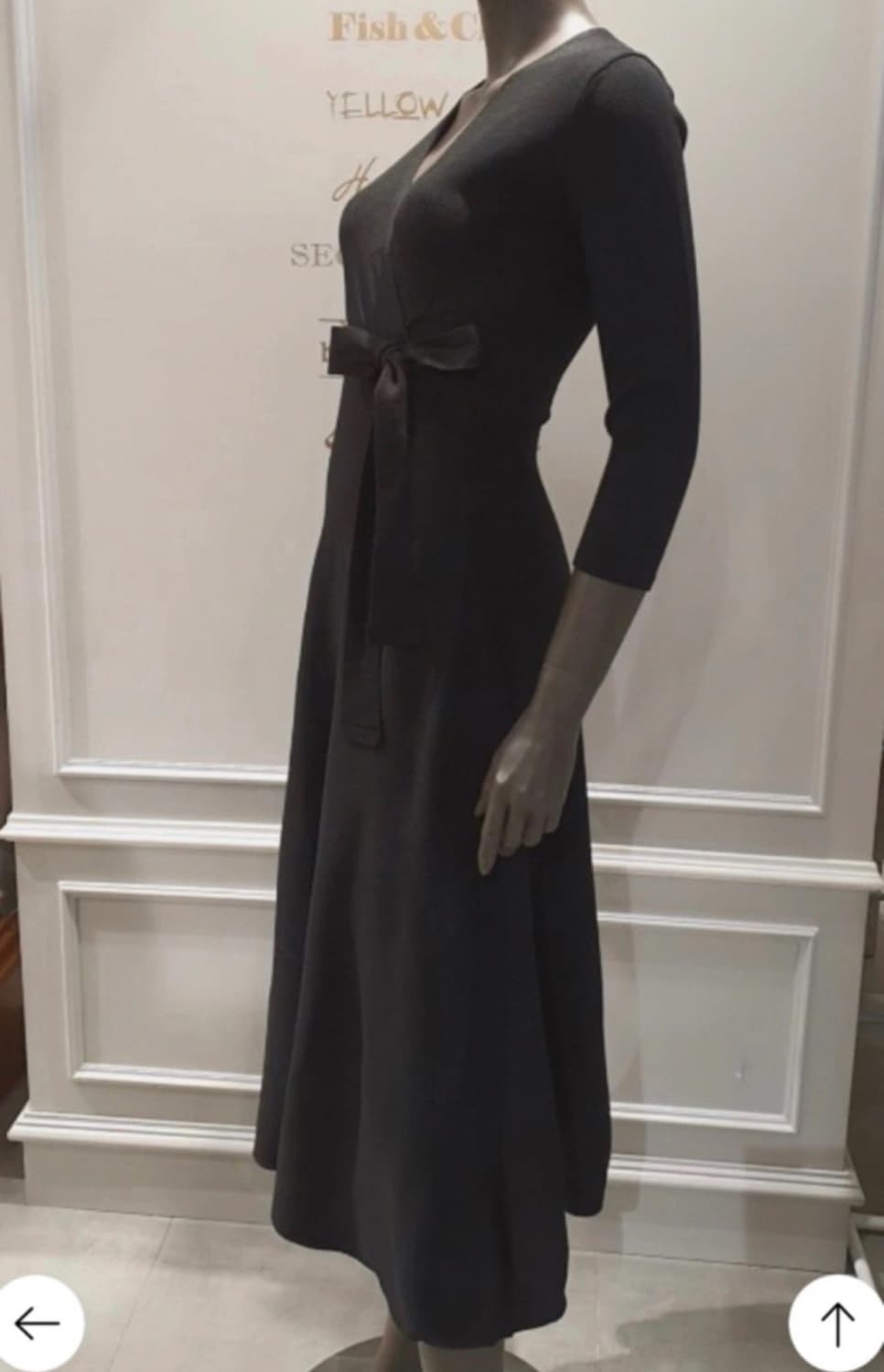 새제품 PARSONS 파슨스 브이넥 니트 원피스 타바코 다크브라운 진브라 상품이미지2