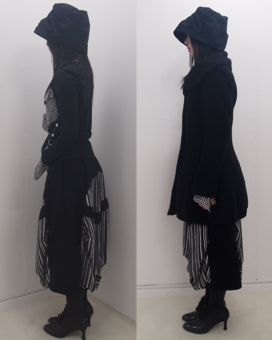 Ink stripe circle cut-out balloon skirt 상품이미지4