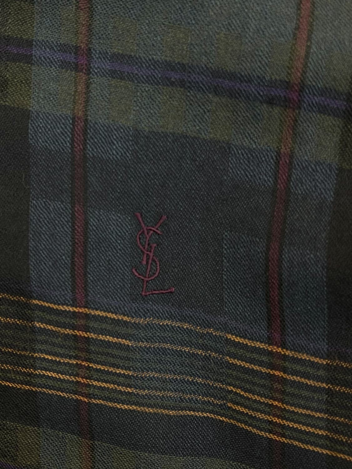입생로랑 90s ysl 로고 체크 블루종 상품이미지6