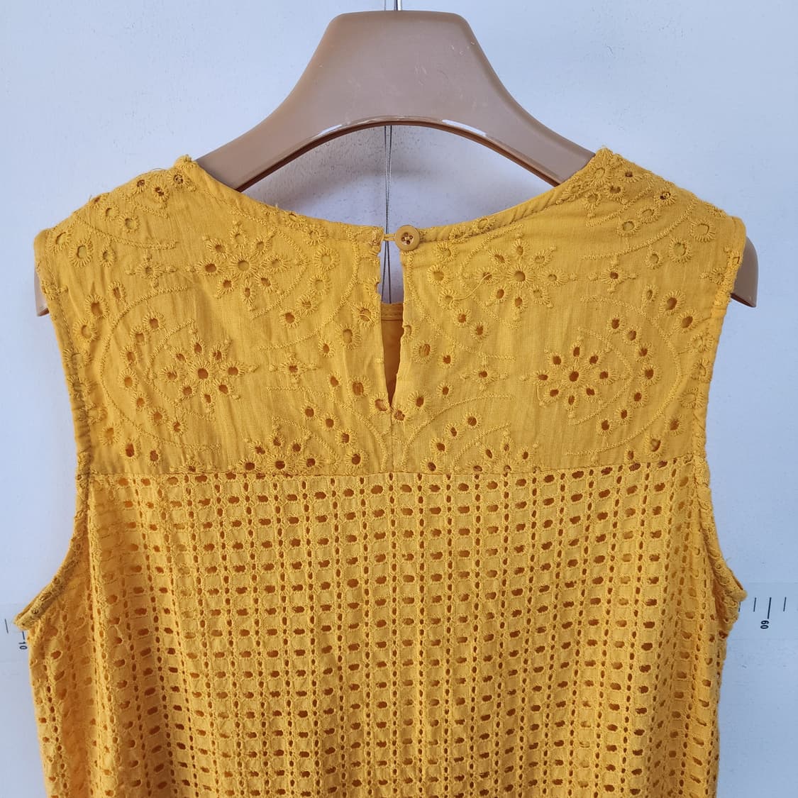 옐로우 아일렛 펀칭 롱 원피스 상품이미지4