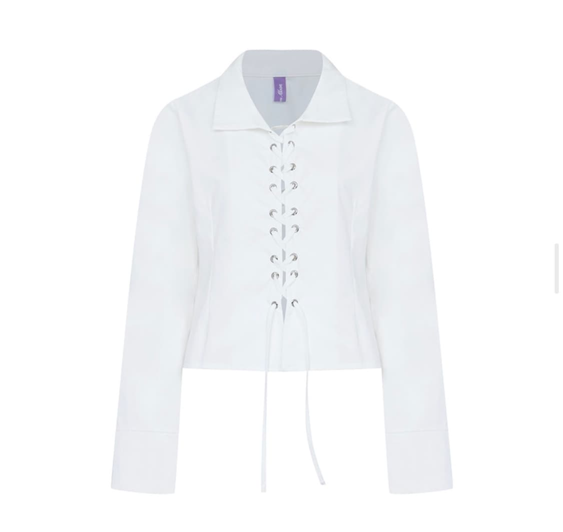 아일렛 리본 셔츠 상품이미지1