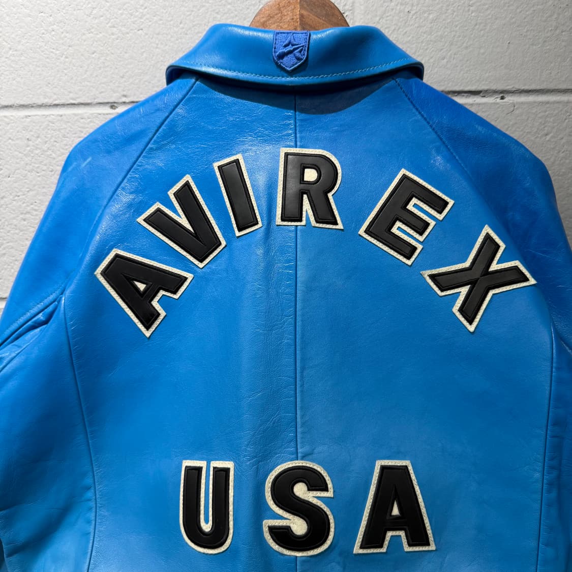 아비렉스 레더자켓 블루 상품이미지2