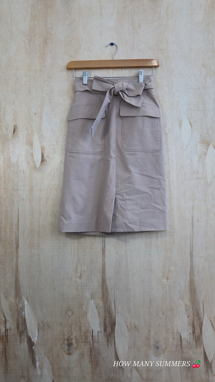 Proportion 베이지 리본 미디 스커트 xsmall 상품이미지1