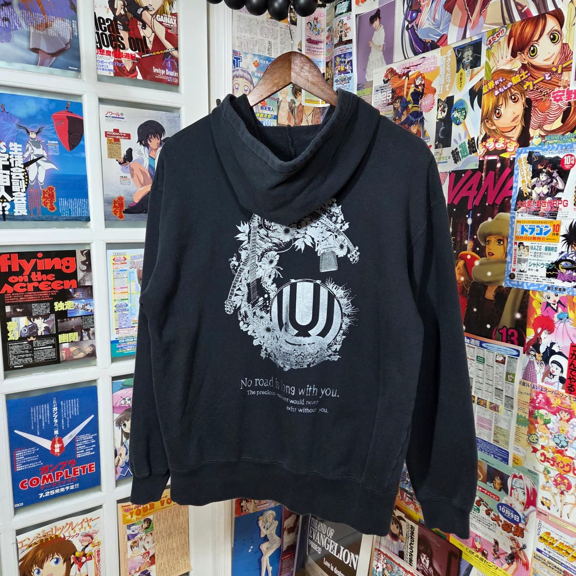 JPN 빈티지 프린팅 블랙 후드집업 상품이미지5