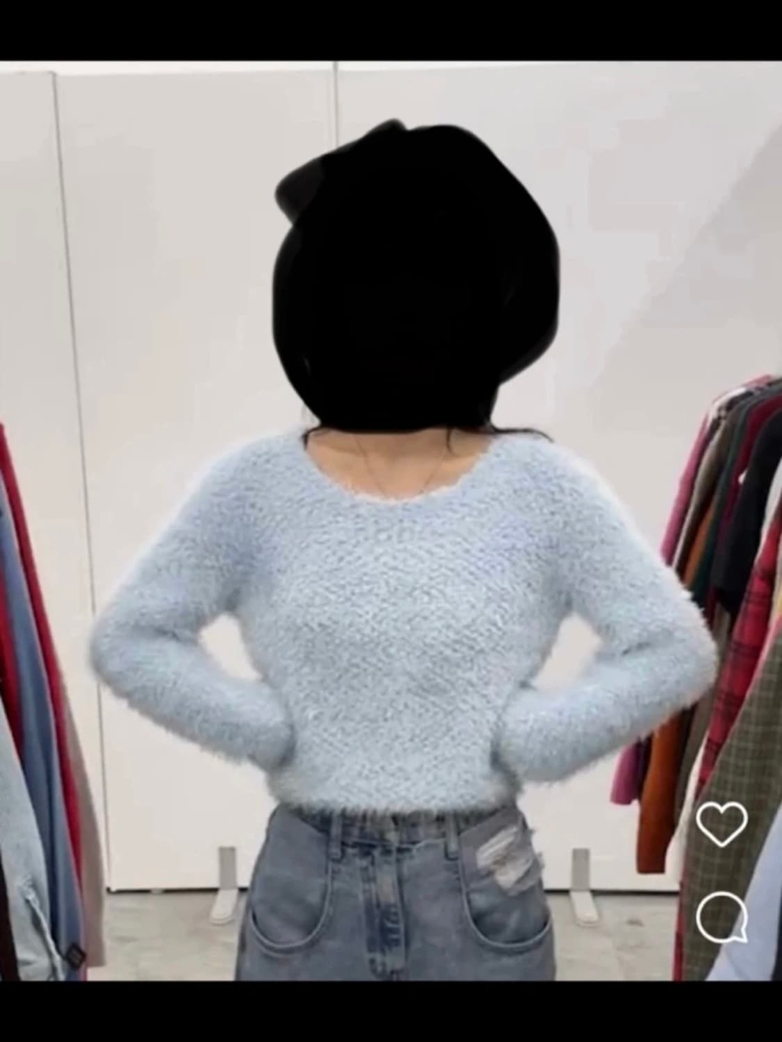 하늘색 앙고라 니트 상품이미지1