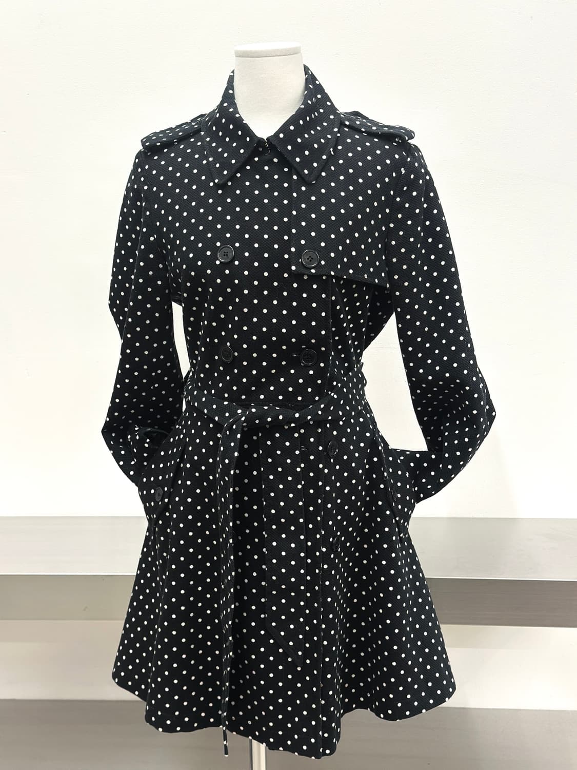 로렌 랄프로렌 도트 트렌치 코트 상품이미지3