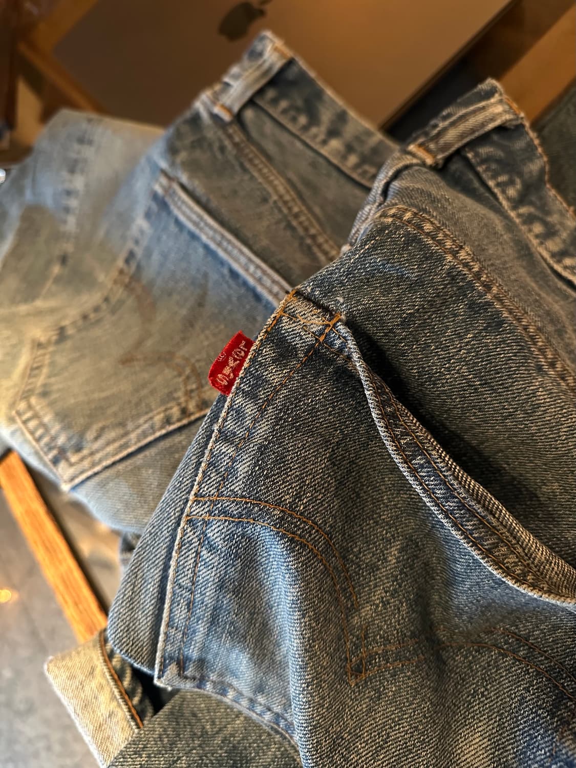 70s USA 빈티지 리바이스501 66전기 셀비지 데님 팬츠 상품이미지5
