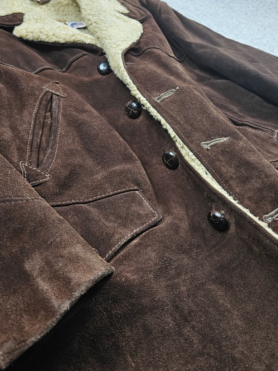 USA 쇼트 스웨이드쉘 쉐르파 웨스턴 랜처 자켓( 40 ) / 10436 상품이미지10