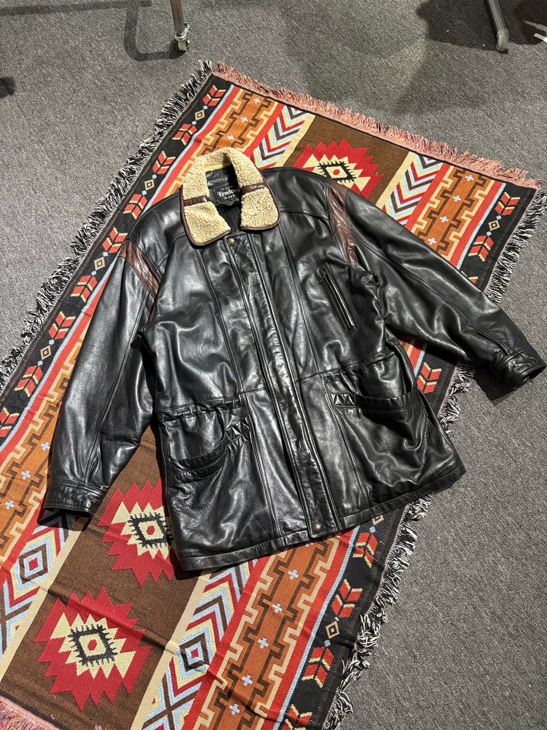 빈티지 양가죽100% 레더코트자켓 상품이미지1