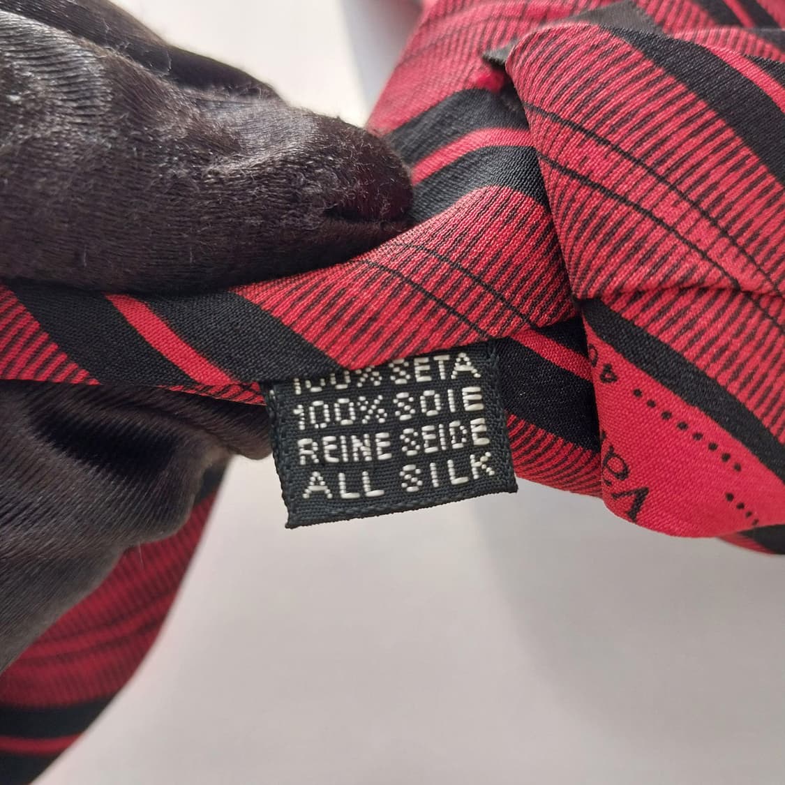 발렌티노 실크 레드 스트라이프 넥타이 8cm A등급 K1664
 상품이미지9