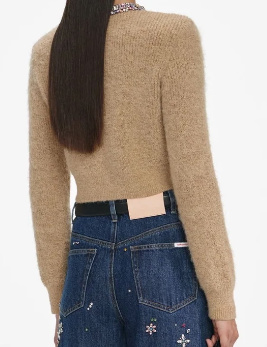 self-portrait(셀프포트레이트) 브라운 장식 트리밍 가디건 상품이미지5