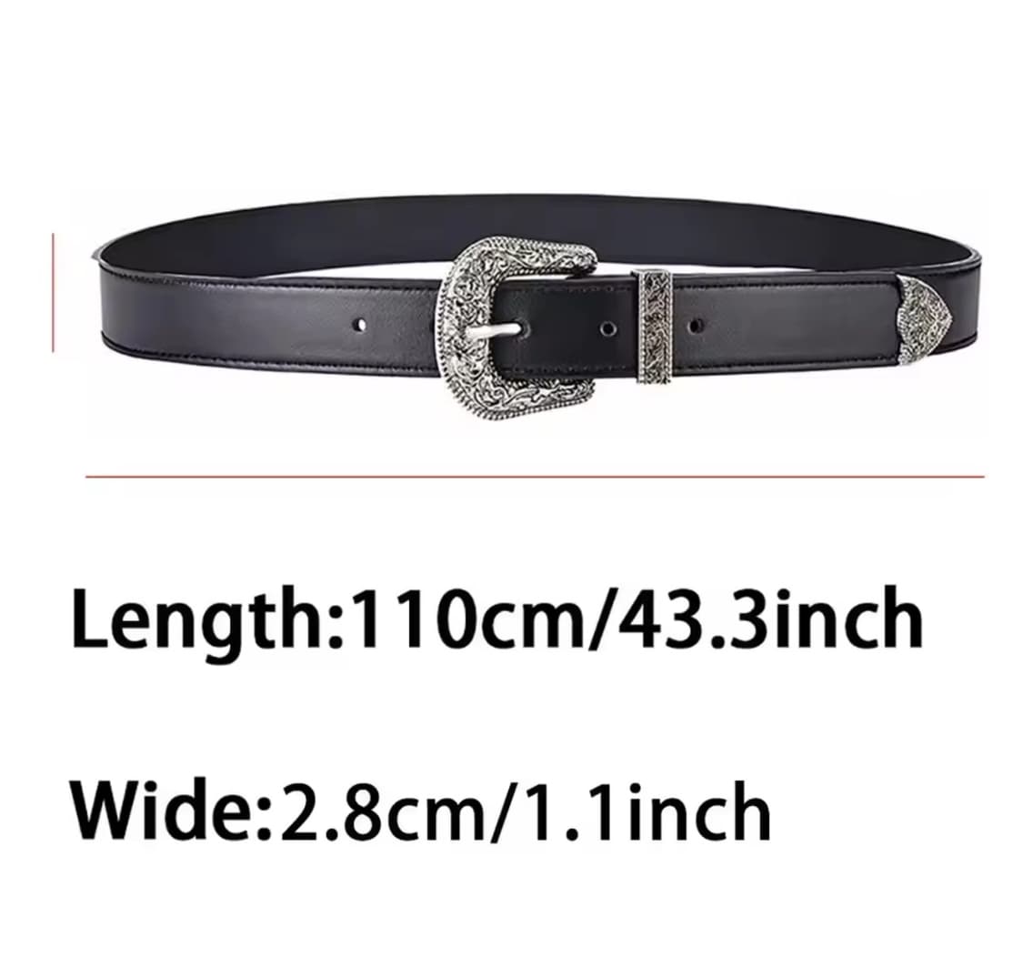 블랙 웨스턴 스타일 벨트 새상품 남녀공용 상품이미지8
