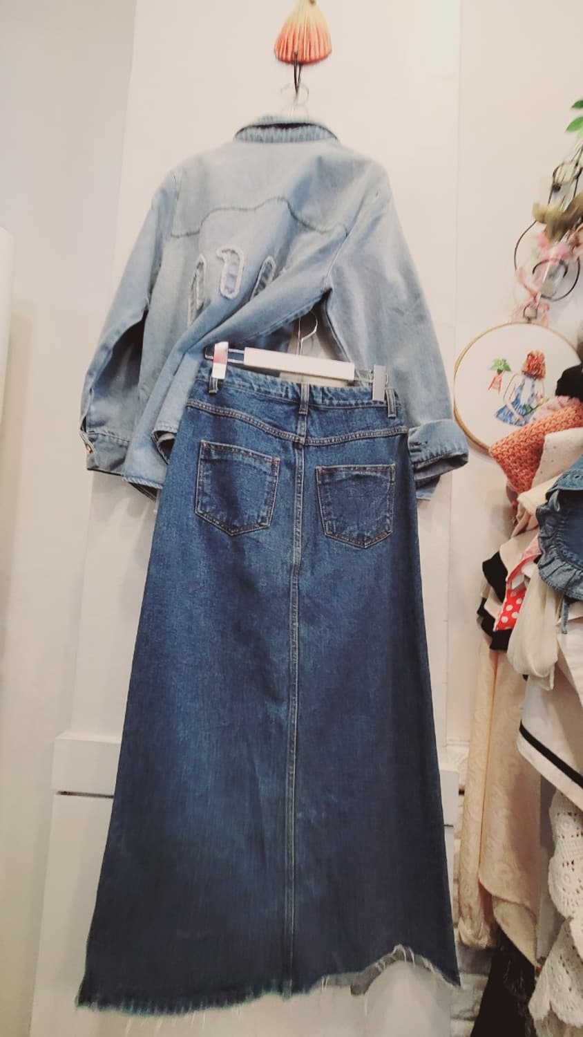 마쥬 언발 골지니트. 디자이너 데님 스커트 상품이미지10