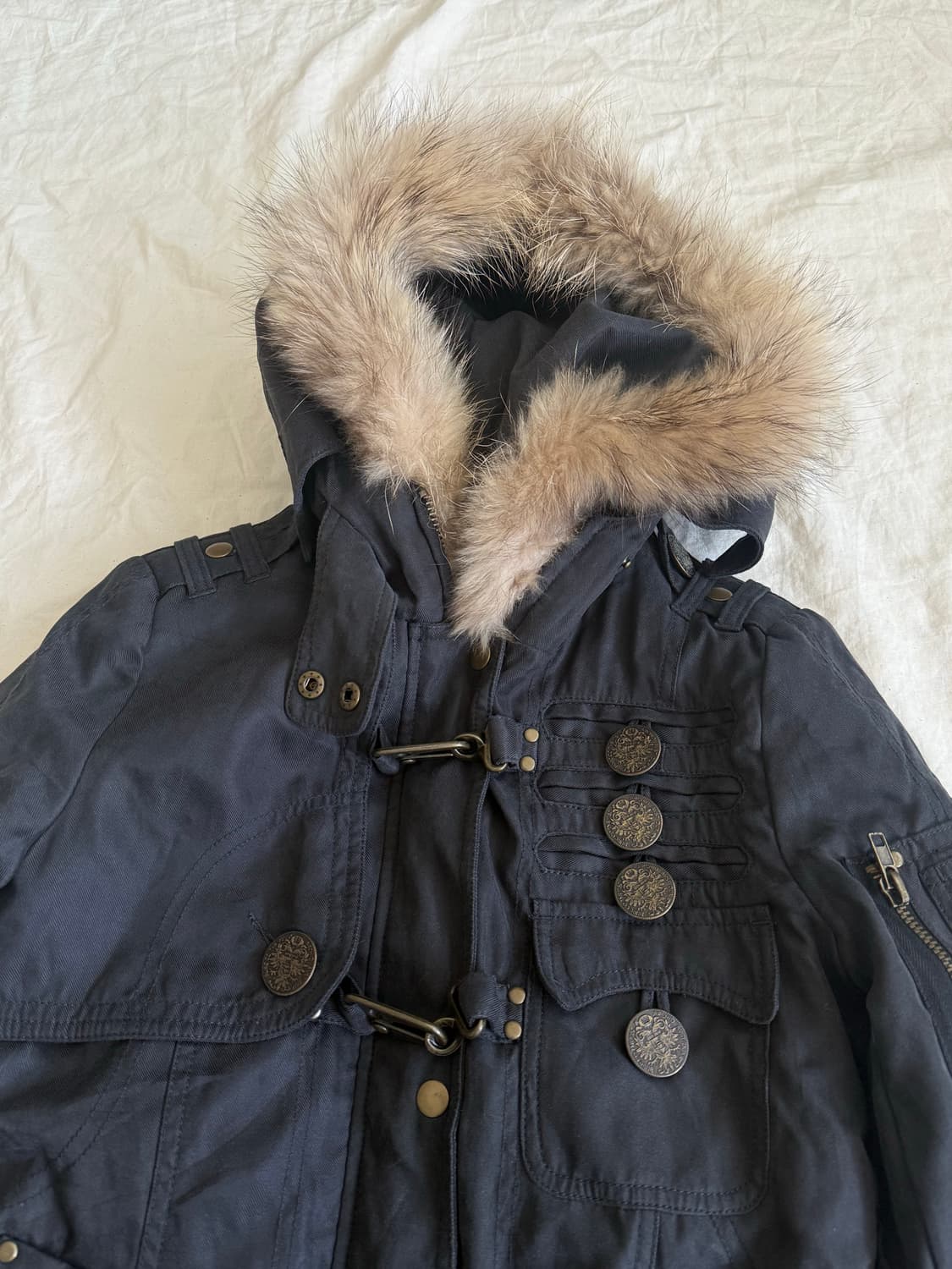 Y2k 네이비 야상 코트 상품이미지5