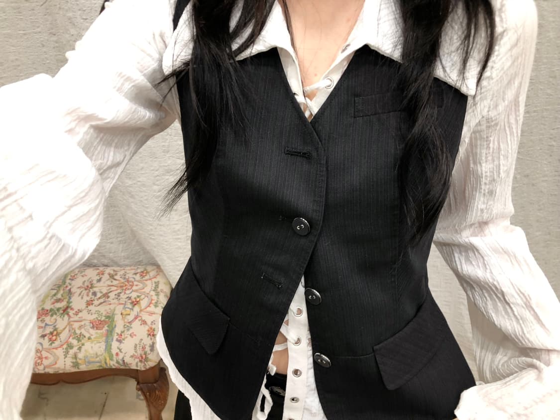 Black chic vest 상품이미지2