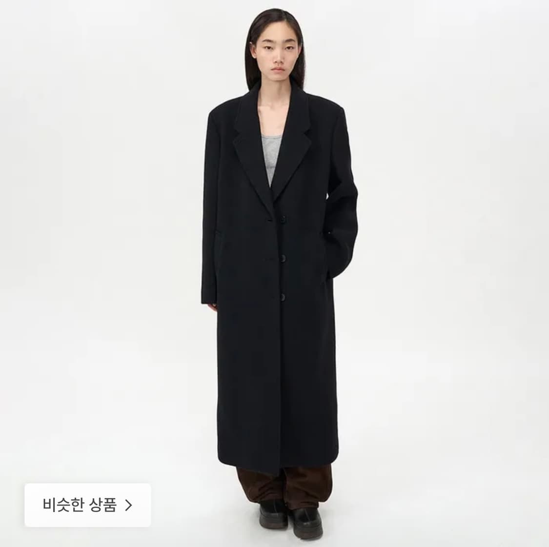 인사일런스 우먼 클래식 맥시 코트 블랙 상품이미지1