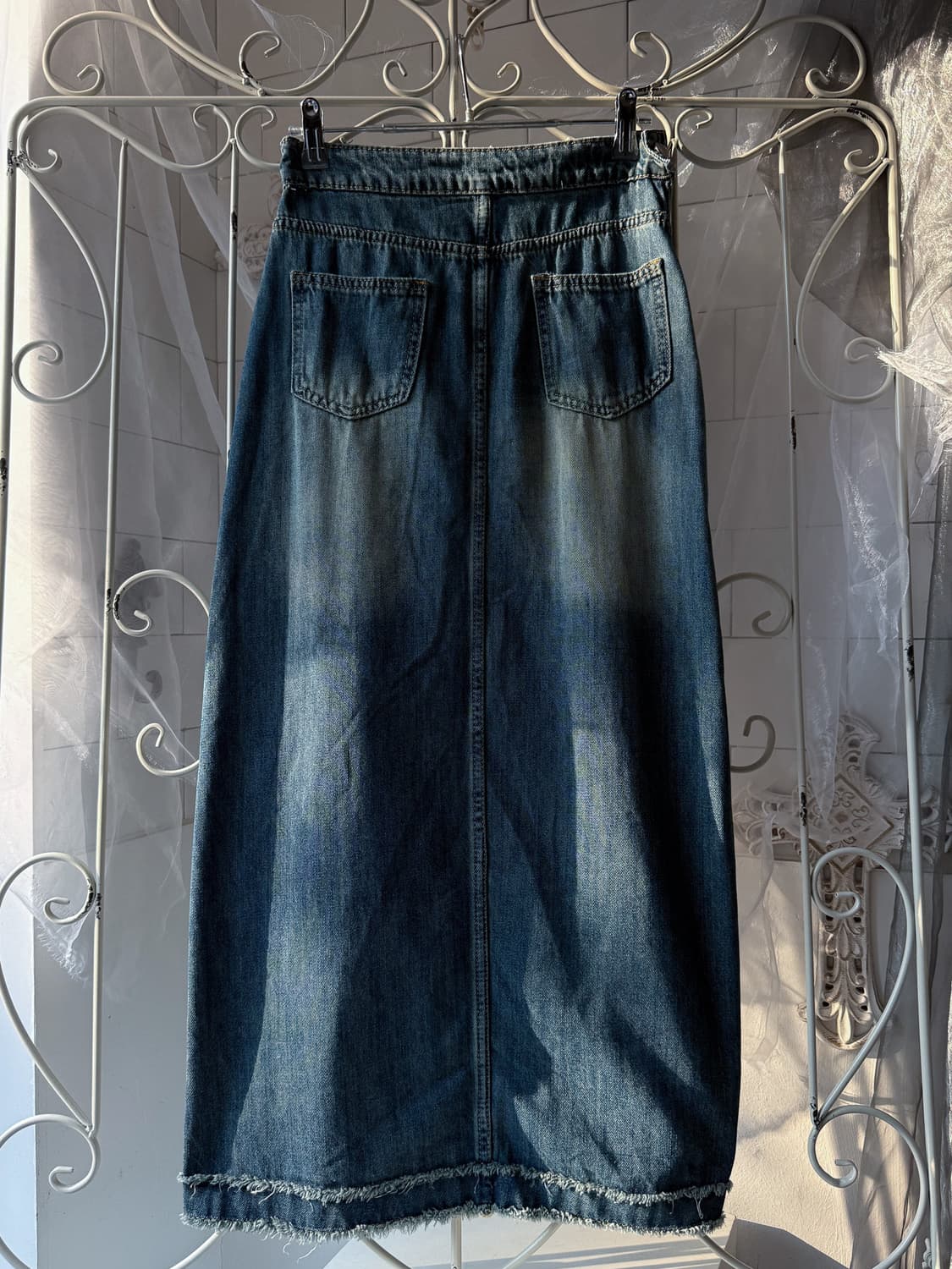  Lace-Up Unbalanced Denim Skirt 0339 상품이미지6