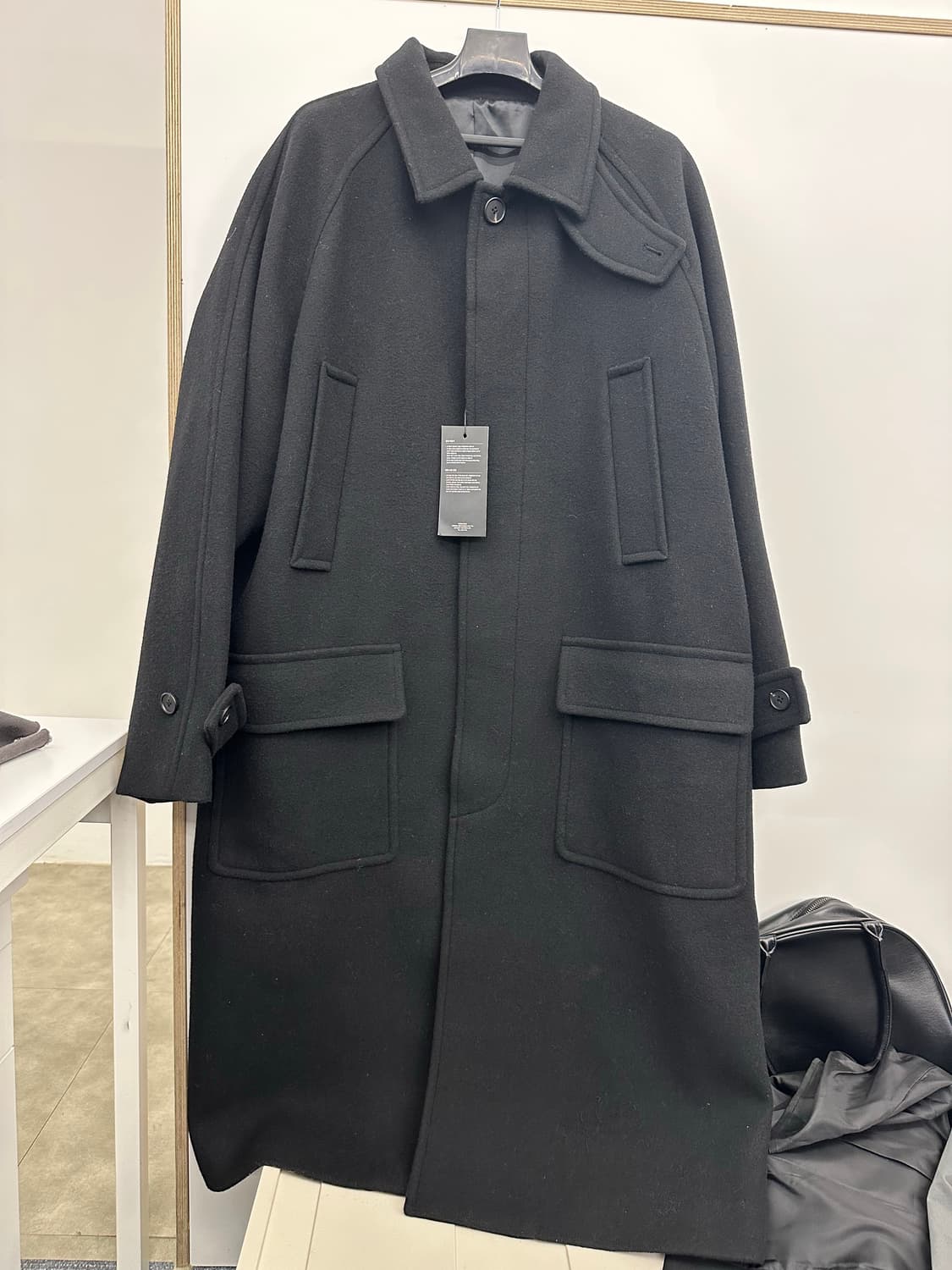 무탠다드 오버사이즈 머프 발마칸 코트(블랙) 상품이미지1