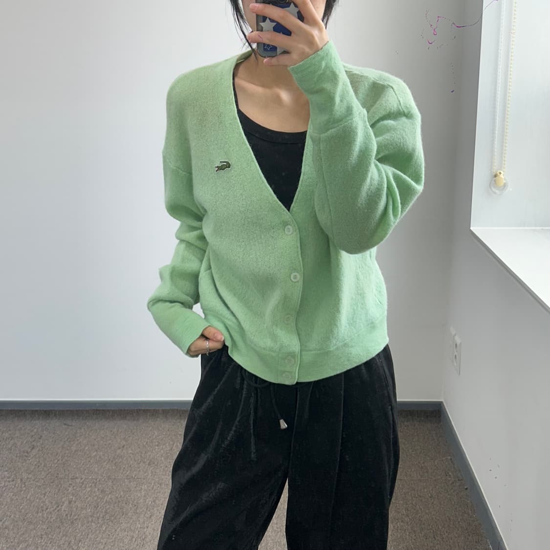 Lacoste 라코스테 라이트 그린 니트 가디건  상품이미지1