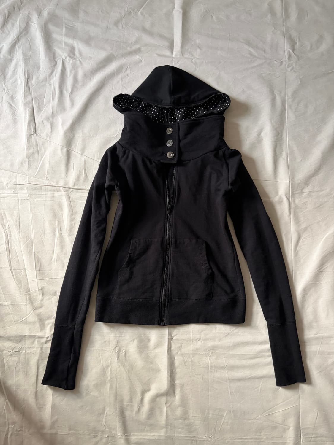 black high neck hoodie 상품이미지1