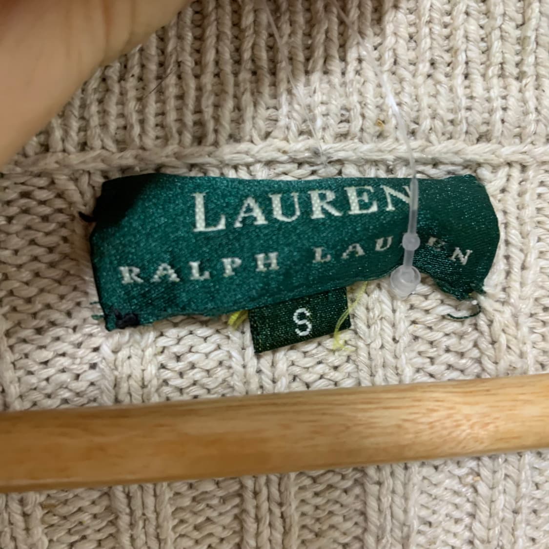 로렌 랄프로렌 브이넥 아일렛 니트 베이지 빈티지 스웨터 상품이미지6