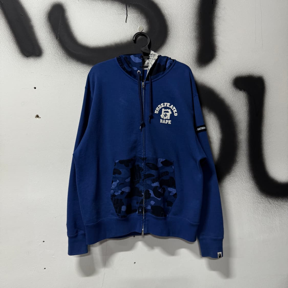 베이프 x 언디핏티드 컬러 카모 투웨이 릴렉스핏 집업 후디 블루 상품이미지2