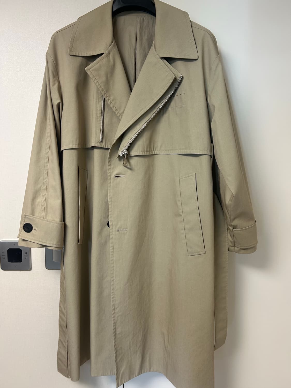 솔리드옴므 더블레이어드 베이지 트렌치 코트 105사이즈 상품이미지8