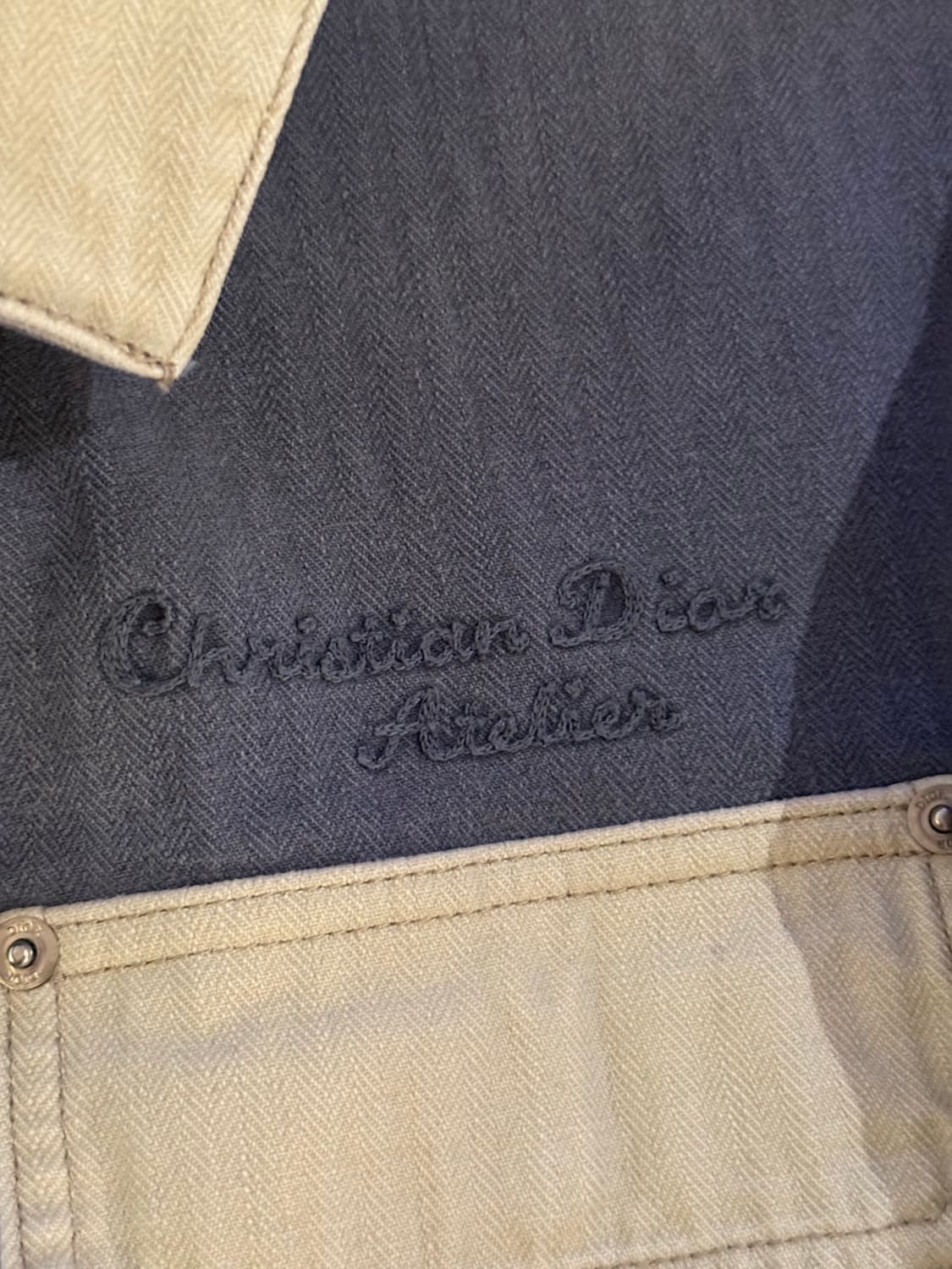 디올 Dior 블루 쉐브론 코튼 캔버스 자켓 52사이즈 상품이미지2