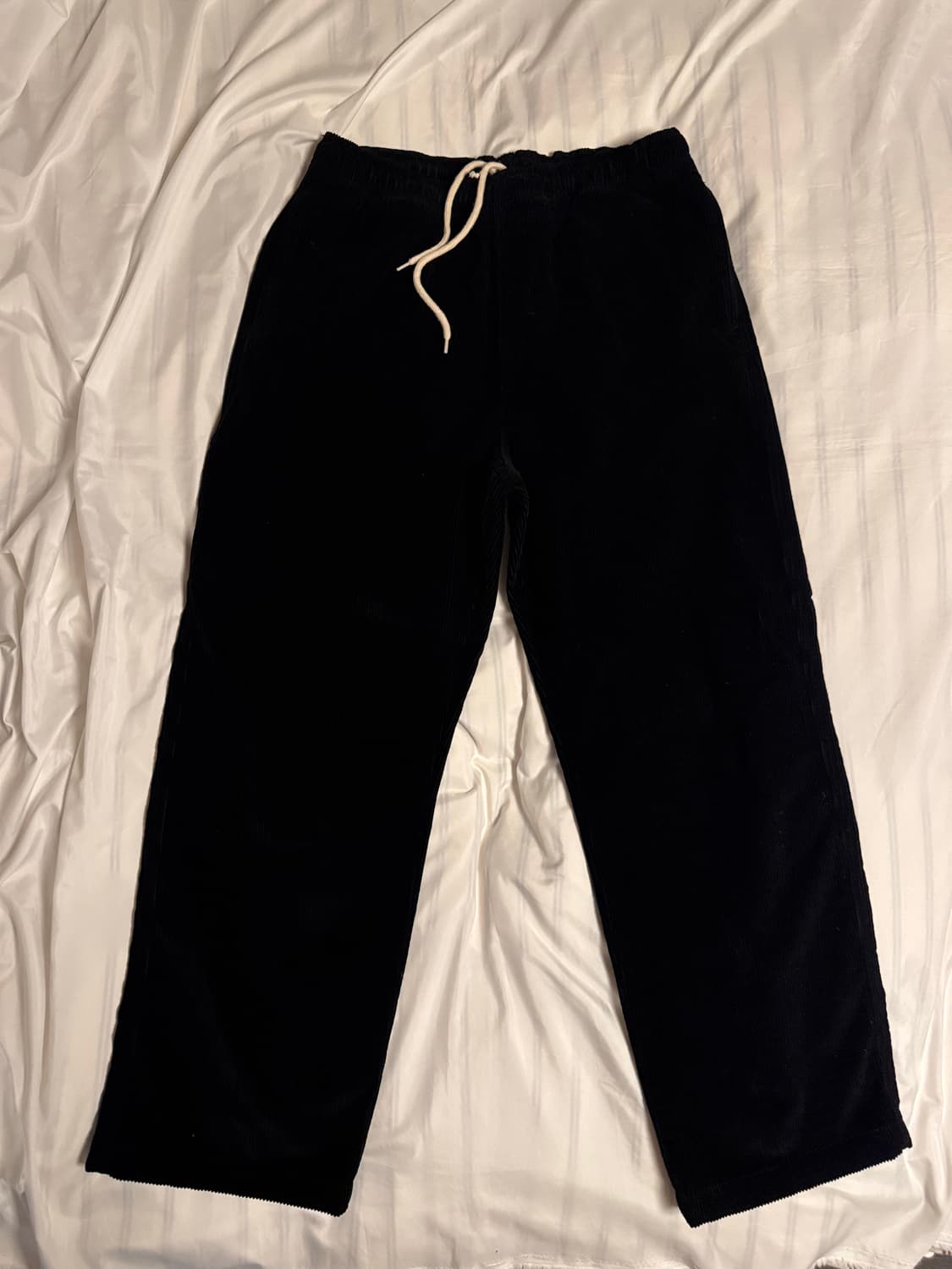 [L] 스투시 와이드 웨일 비치 코듀로이 팬츠 블랙 상품이미지2