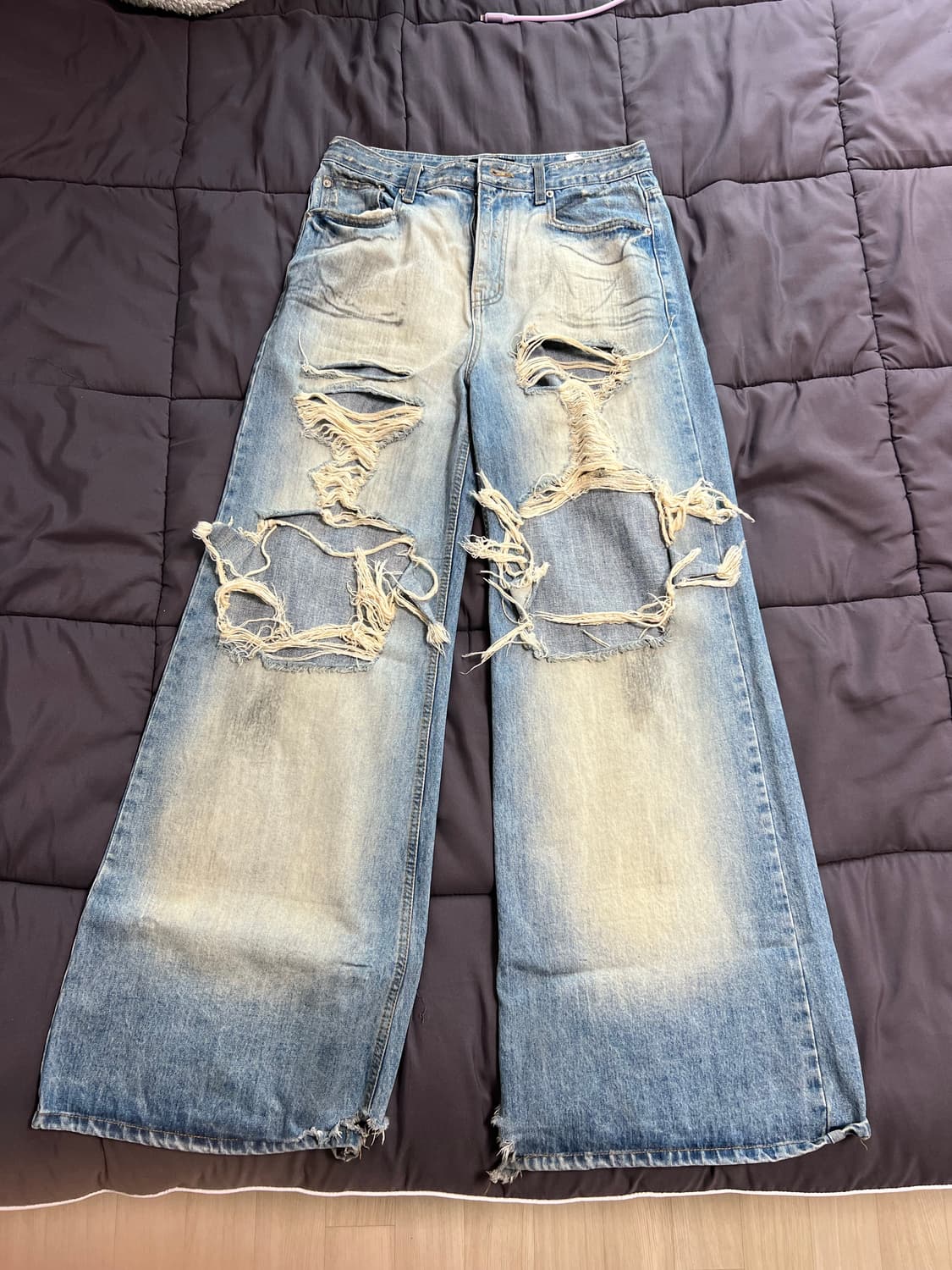 선데이오프클럼- Destroyed Wide-Leg Jean 상품이미지3