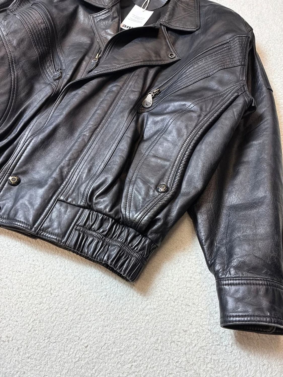 Selectede 90's 100% 양가죽 라이더 블루종자켓 PN6648 상품이미지4