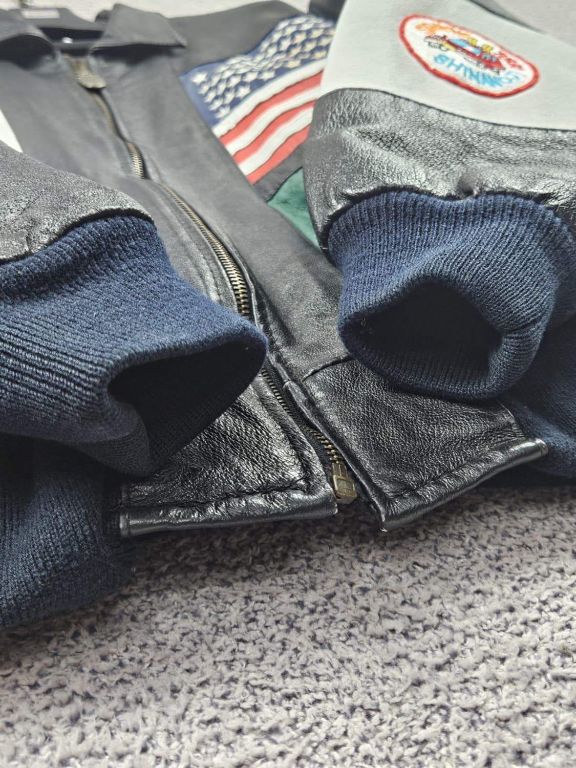 PHASE 컨트리 내셔널 플래그 가죽 자켓 ( M ) / 10256 상품이미지10