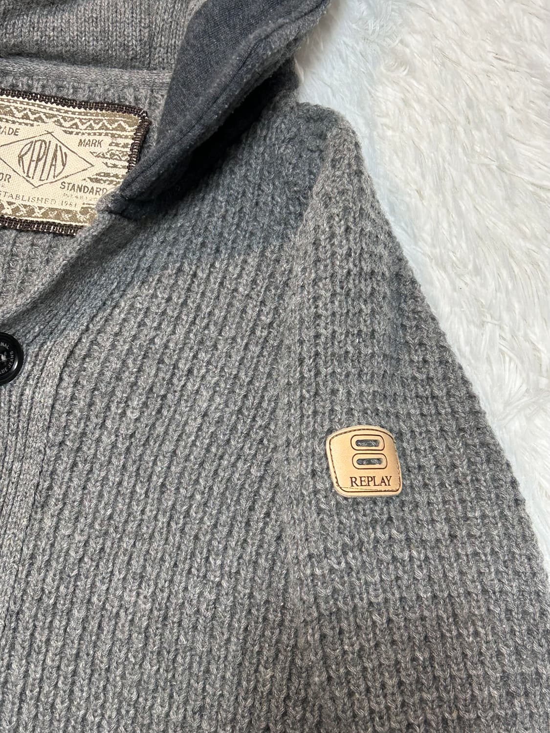 Replay hoodie button-up knit  상품이미지4